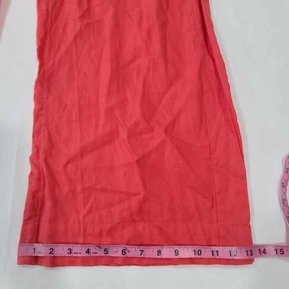 Athleta Playa Linen Set Top & Wide Leg Crop Pants Passionfruit Coral Small 6 S - Picture 14 of 16
